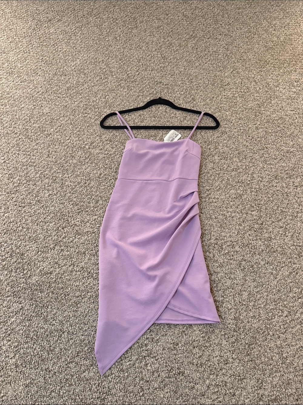 Blue Blush Lilac Asymmetrical Spaghetti-Strap Dress